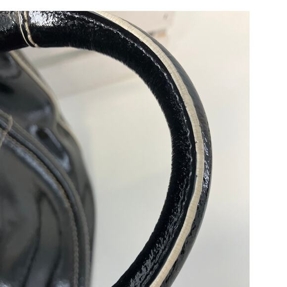 KATE SPADE LARGE BLACK, WHITE PATTON LEATHER HANDBAG (ASIS) - Picture 10 of 16